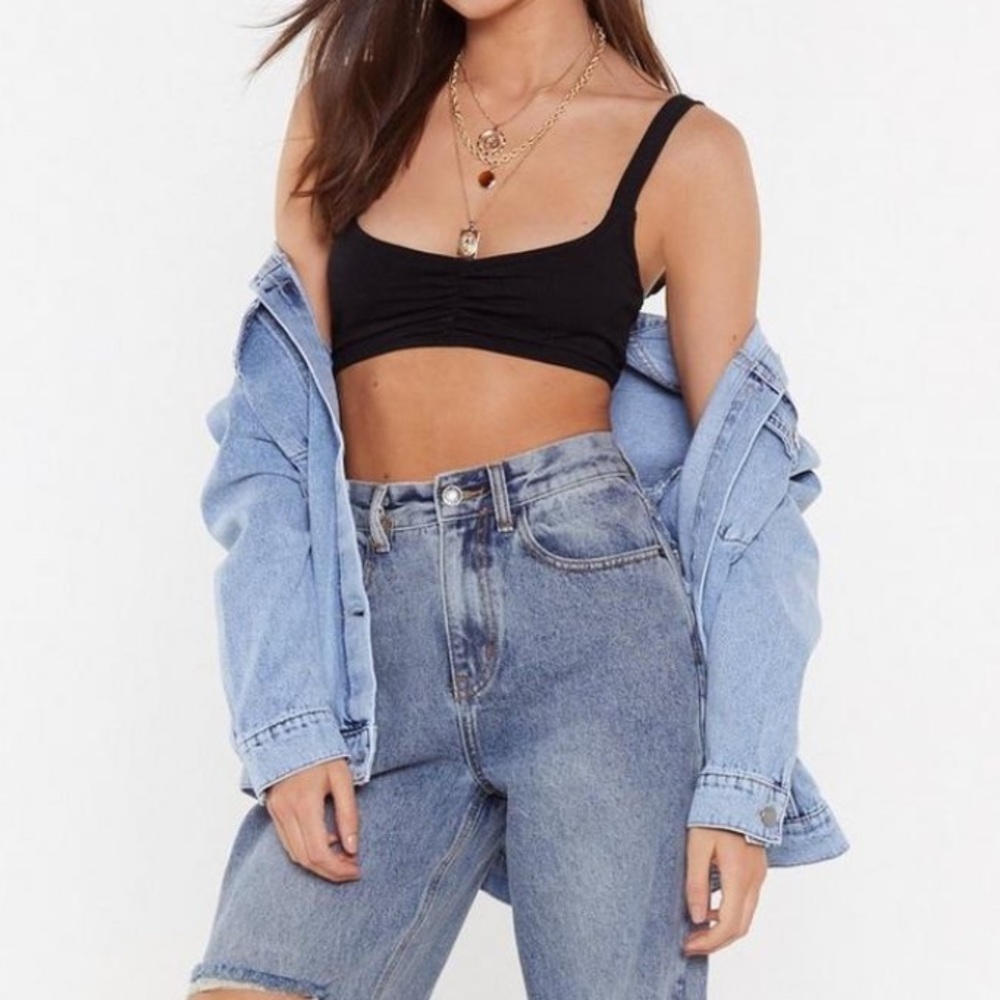 Nasty Gal Black Crop Dead Gorgeous Ribbed Crop Top